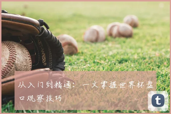 从入门到精通:一文掌握世界杯盘口观察技巧